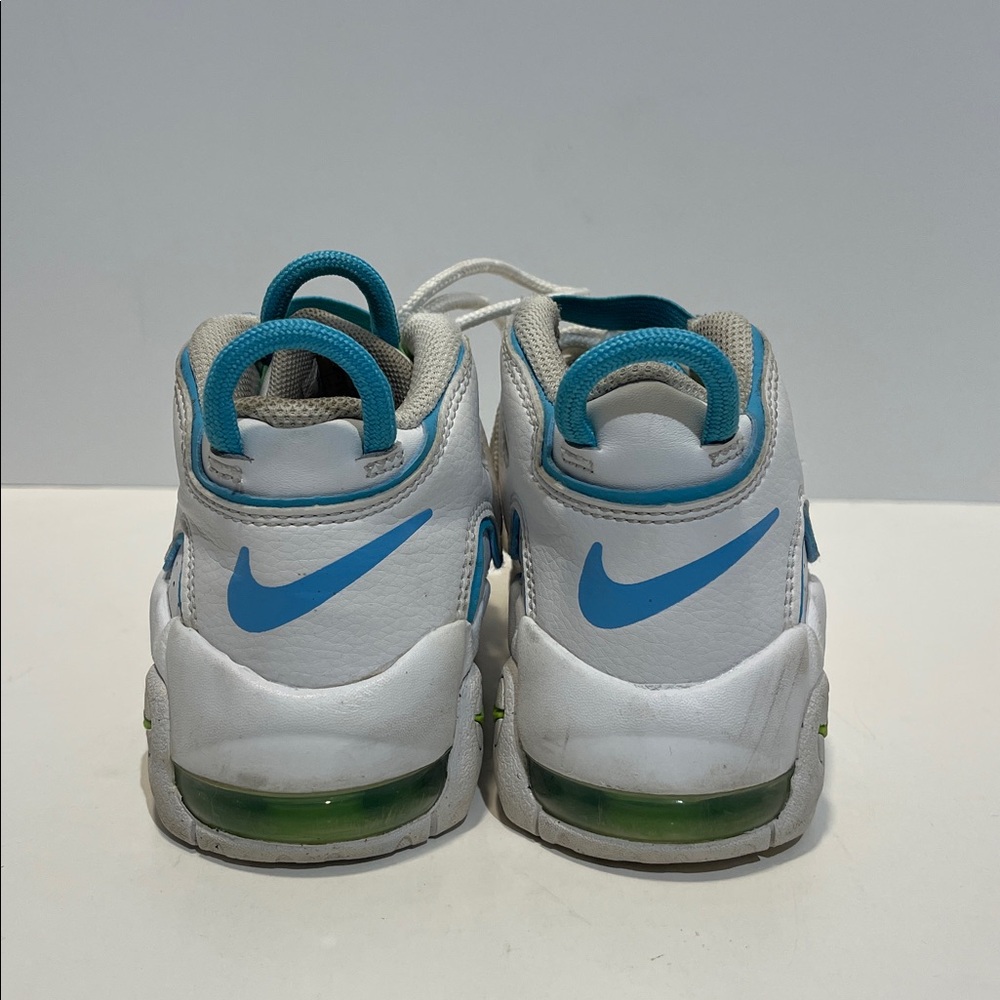 Nike Air More Uptempo BP White/Baltic Blue-Opti Yellow Toddler Size 12C Sneakers - Picture 6 of 10